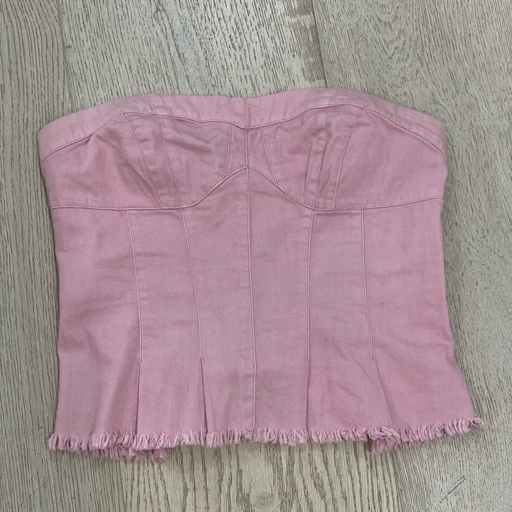 Free People Pink Corset Tube Top Size Small